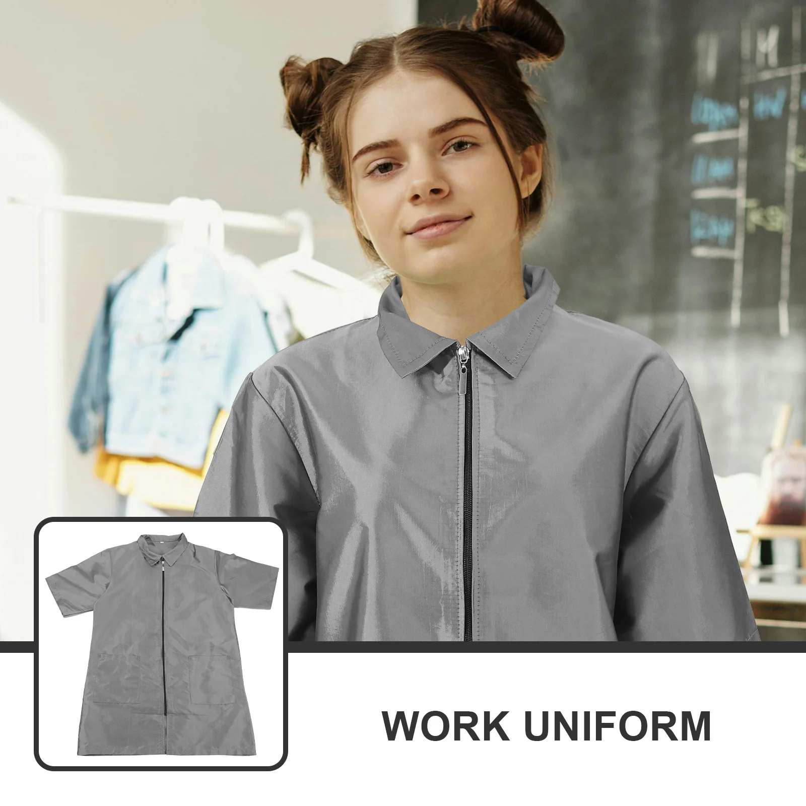 

Barber Apron Short Sleeve Pet Uniform For Women Hairdressing Workwear Dog Grooming Clothes Grooming Work Wear Stylish