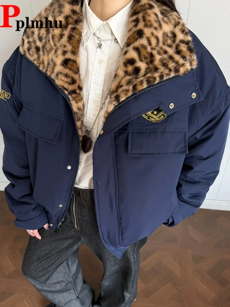 

Vintage Plus Velvet Thickened Jackets Coat Women's Casual Baggy Fashion Jaquetas Warm Zipper New Stand-Up Collar Chaquetas