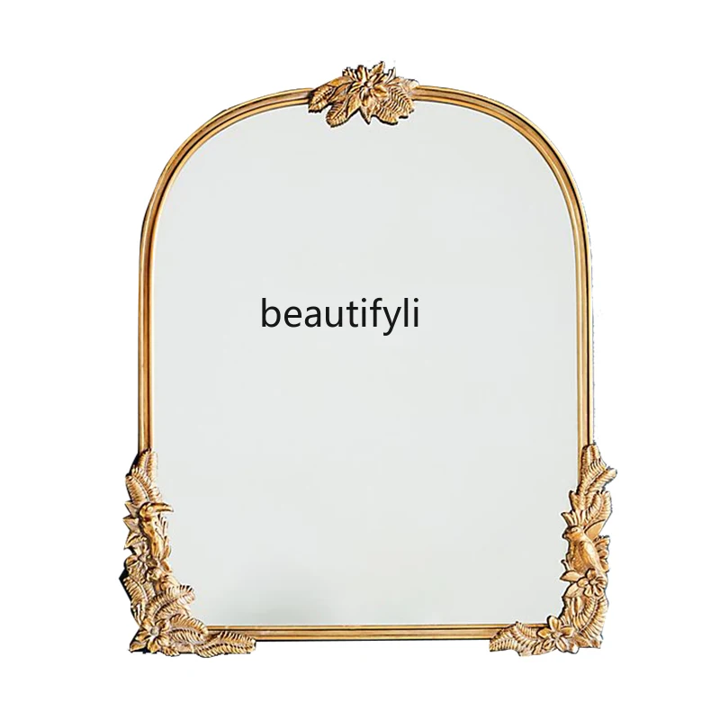 

European Wall Hanging Decorative Mirror Bedroom Dressing Table Carved Makeup Living Room Background Wall Hallway