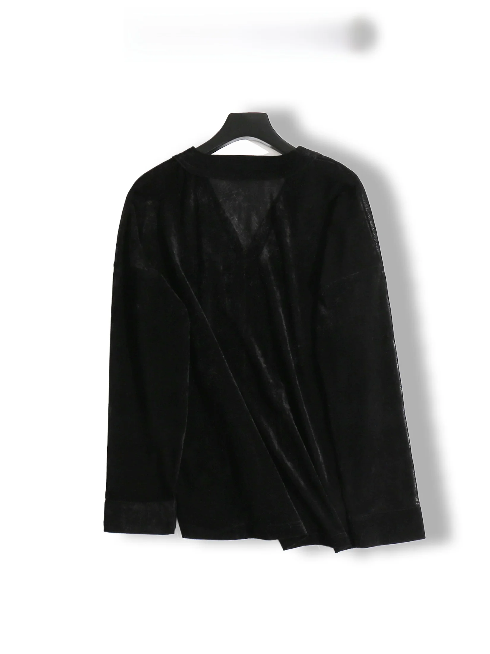 Handmade Commuter Style Loose Fit Hollow out Zipper Air Conditioning Short Jacket Black Open Cardigan Stand Collar Fashionabl...