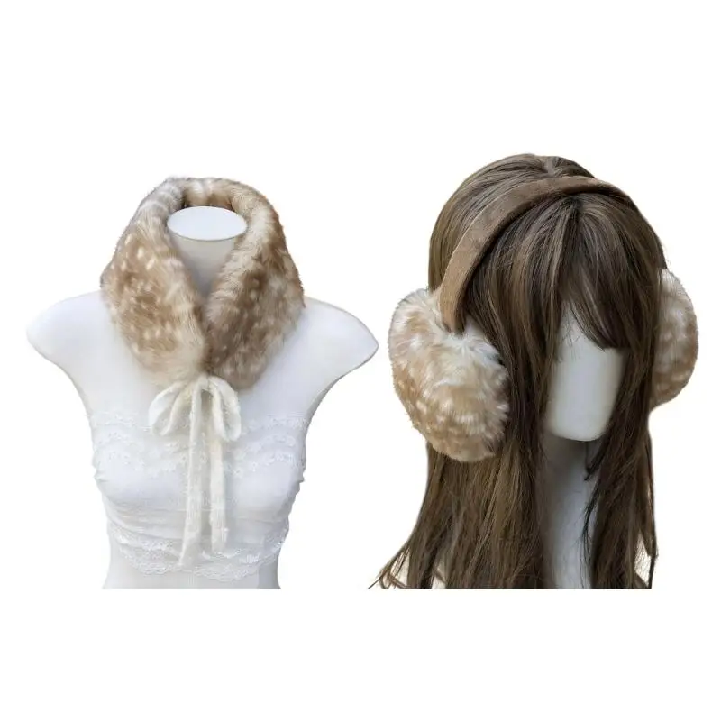 

652F Winter Ready Neck Scarf Ear Muffs Japanese Design Lightweight Neckerchief Neck Wrap For Sensitive Skin Care