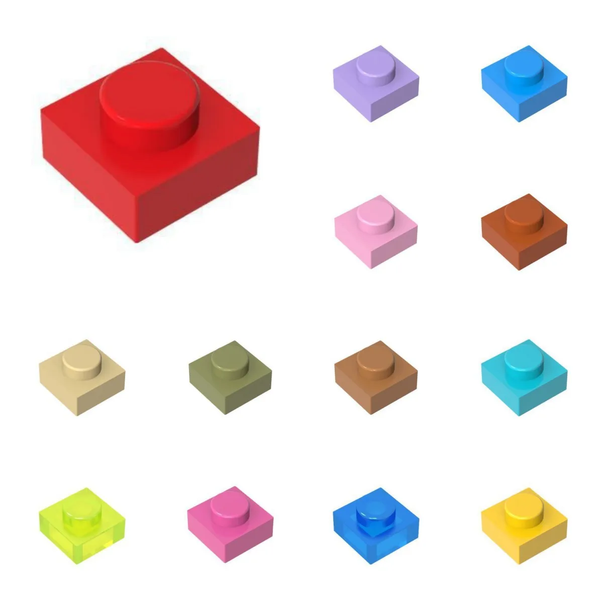 50pcs 3024 30008 plaque 1x1 briques jouets pour blocs de construction techniques jouets pour enfants cadeau Compatible avec l'assemblage bricolage MO