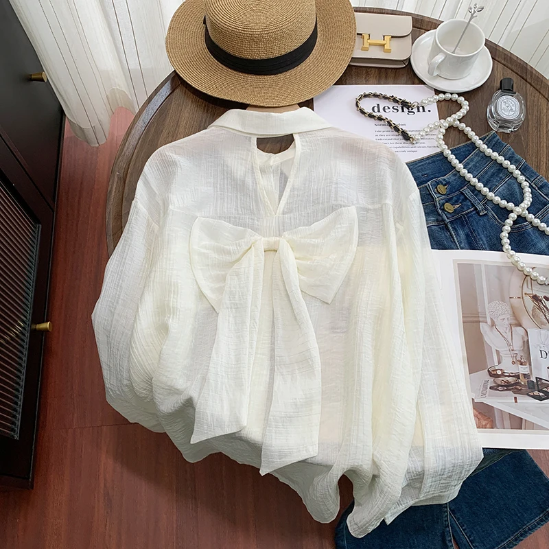 

Летняя тонкая женская рубашка с длинным рукавом для защиты от солнца, с узлами и вырезами, высокое качество, производство Гуанчжоу, фабрика №13