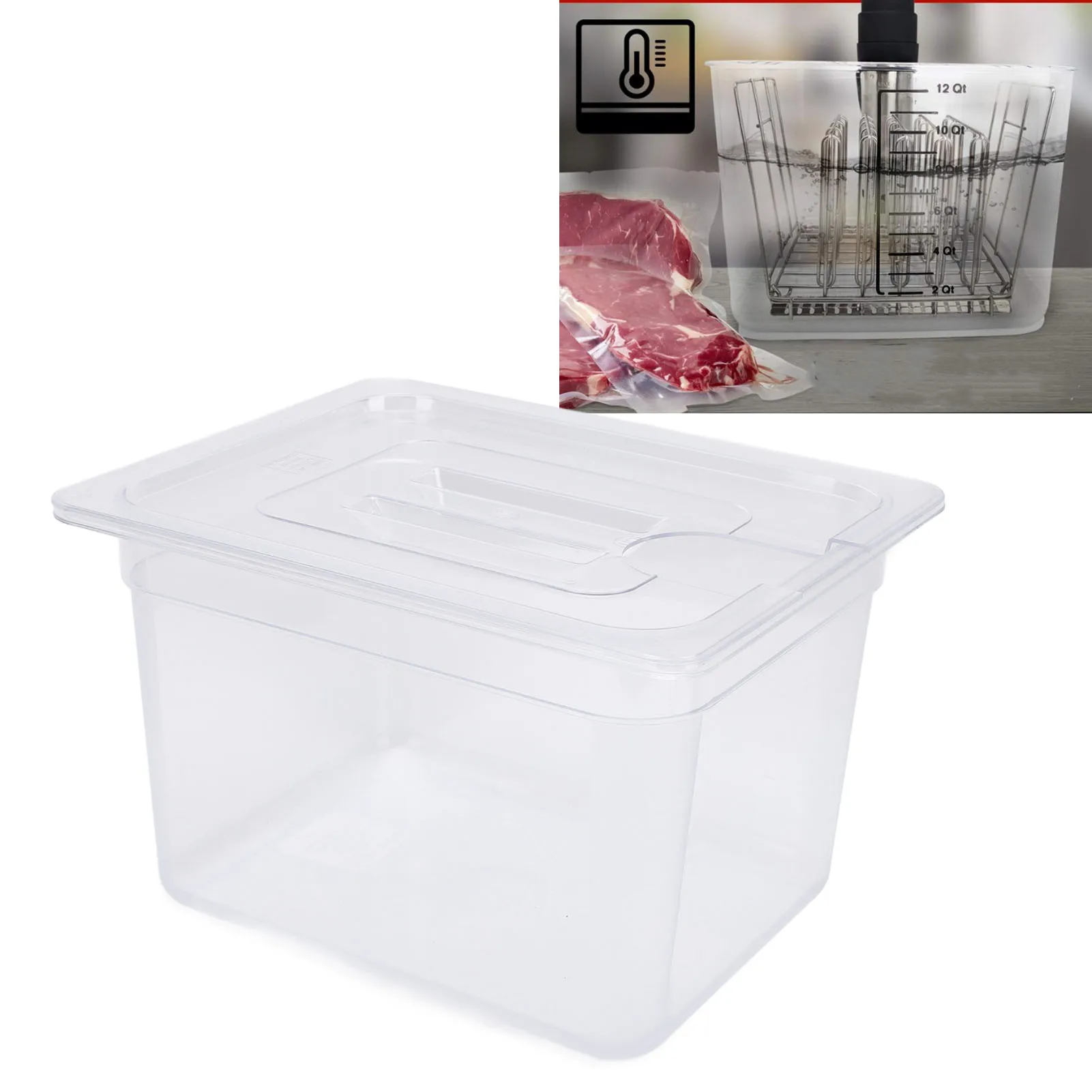 

Slow Cooker Container with Lid Plastic 12L Slow Cooking Food Storage Container for Most Slow Cookers Food Storage Container