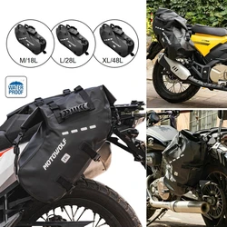 Motorcycle Bag 18L 28L 48L Waterproof 2 Pcs Universal Fit Motorcycle Pannier Bag Saddle Bags Side Storage Fork Travel Luggage