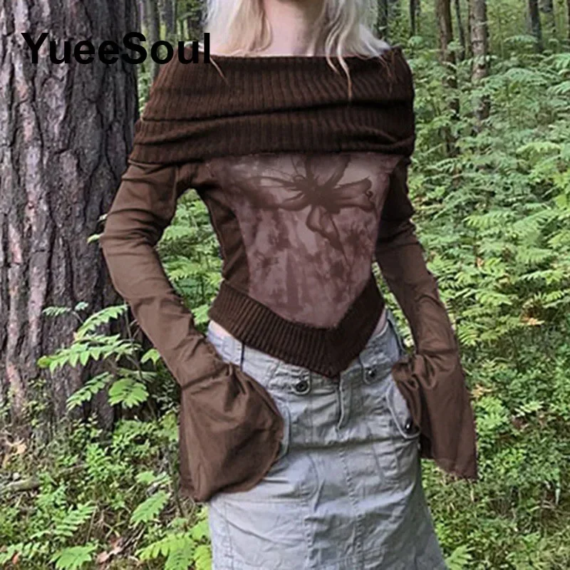 Y2K Vintage Women T Shirt 2024 New Fairycore Sweet Cute Female Blouse High Street Casual Tees Printed Women Clothing