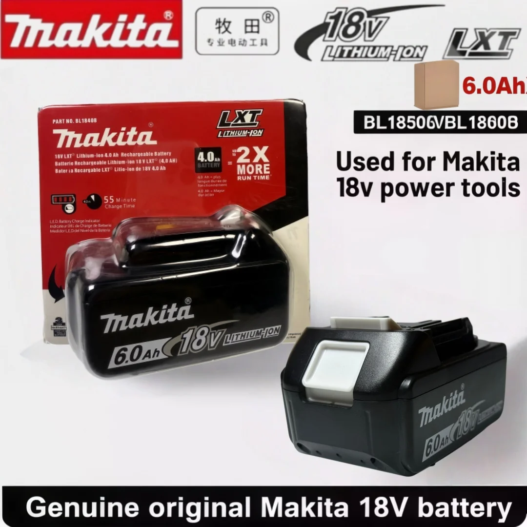 

Authentic Makita 18V 6Ah Battery Pack Seamless Compatible with BL1815 BL1830B BL1850B Workshop Power Equipment