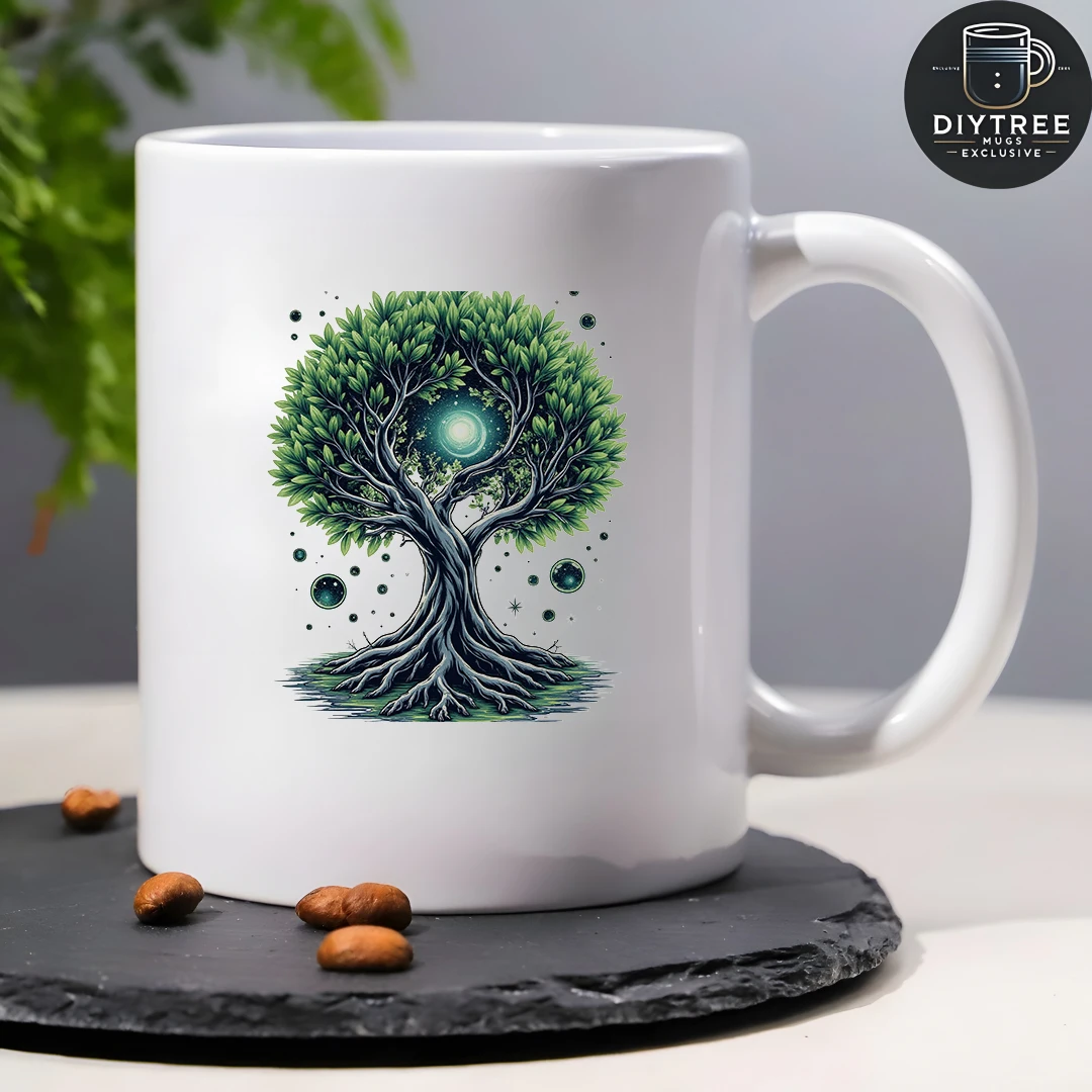 11온스 창의적인 나무 우주 컵 어린이 음료 컵 크리스마스 가족 사무실 선물