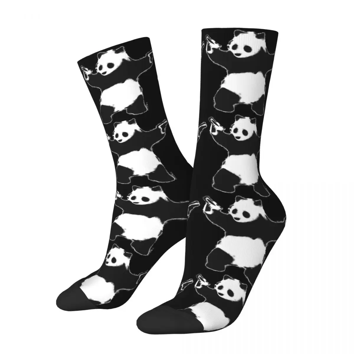 Funny Unisex Banksy Panda With Guns Theme Socks Vintage Stuff Skateboard Socks Super Soft Birthday Present