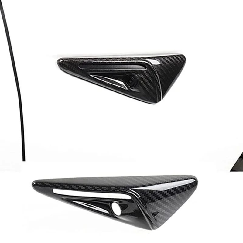 

Car Side Camera Cover Trim Turn Signal Camera Fender Cover Accessories For Tesla Model 3 Y S X 2017-2024 Carbon Fiber-A61E