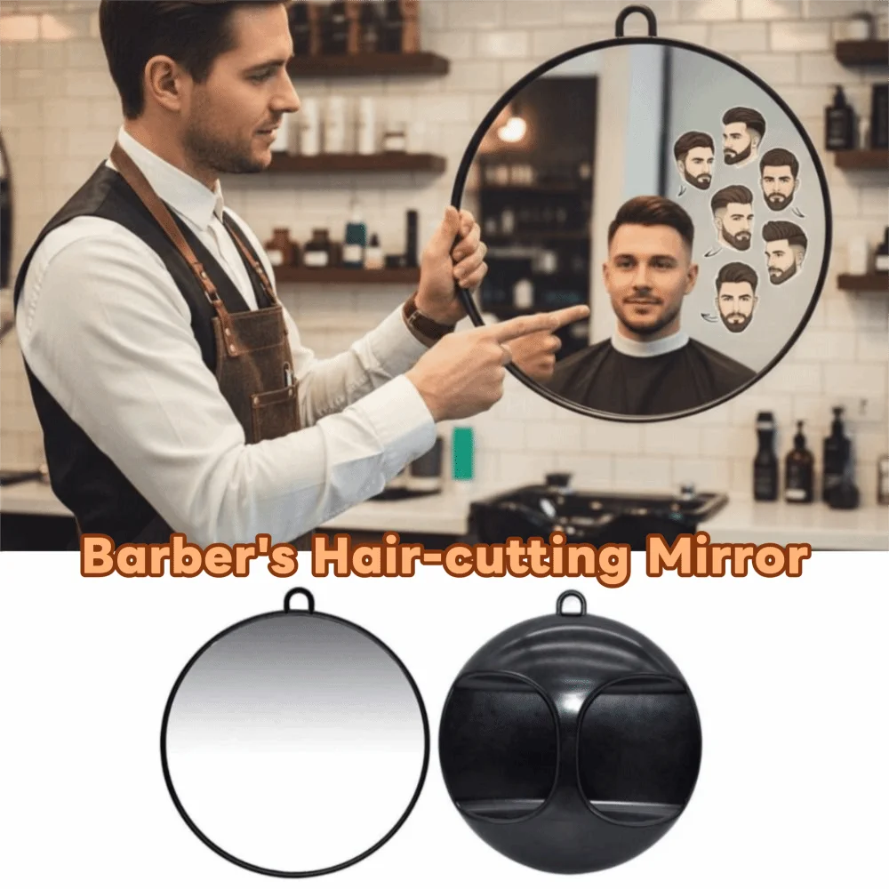 Modern Round Hanging Mirror Easy To Install with Back Holes Handheld Makeup Mirror Professional Glass
