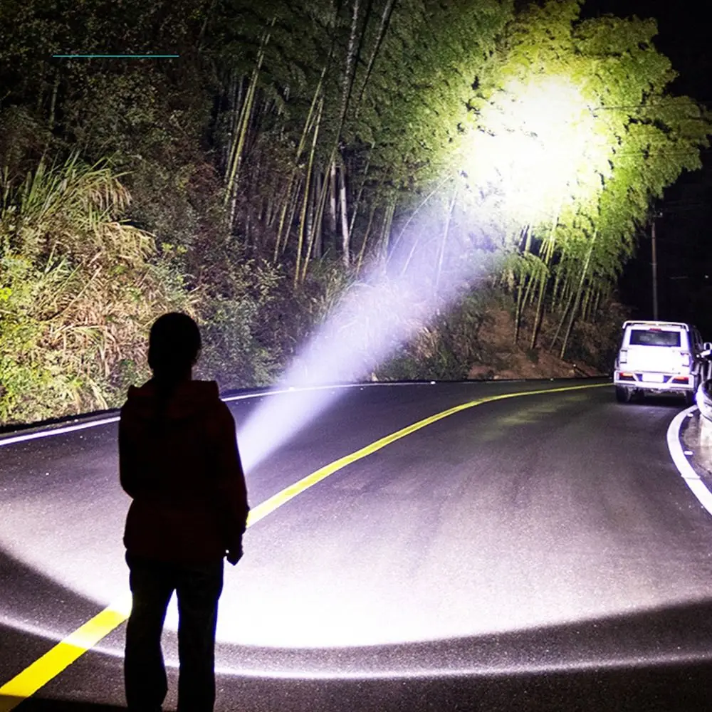 Mini Super Bright Flashlight Flash Waterproof Small Torch USB Three Eyes Hat Clip Light Camping