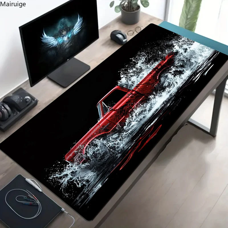 

Red Truck Splash Design Mouse Pad Large Computer Office Game Table Mats Rubber Anti-slip Gaming Keyboard Mousepad Long Desk Pad