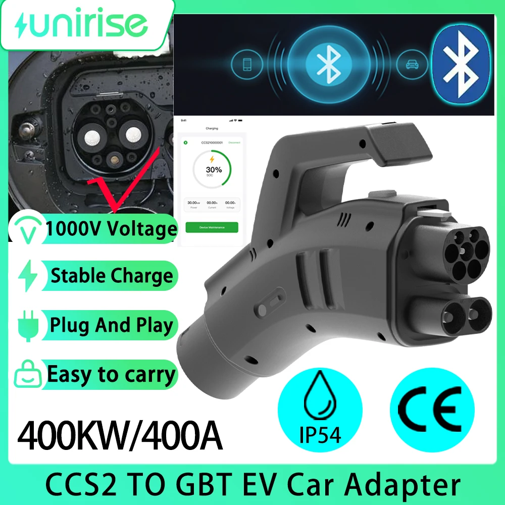 Unirise EV Car Adapter CCS2 to GBT 400A DC Super Fast Charger Converter CCS Combo 2 To GB/T Electric vehicles Charging Connector