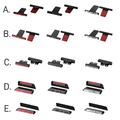 1개 ABS AMG 그릴 엠블럼 스티커 엠블럼 배지 스티커 AMG 메르세데스-벤츠 W463 W464 W461 G63 G65 자동차 액세서리용