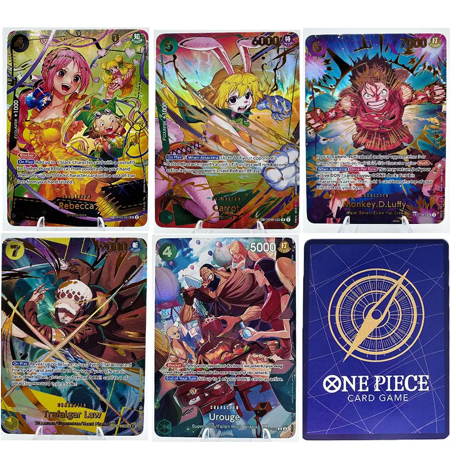 Proxy One Piece TCG SP/SEC/SR/R Secret Rare Character Cards Monkey D. Luffy Urouge Carrot Trafalgar Law Anime Trading Cards