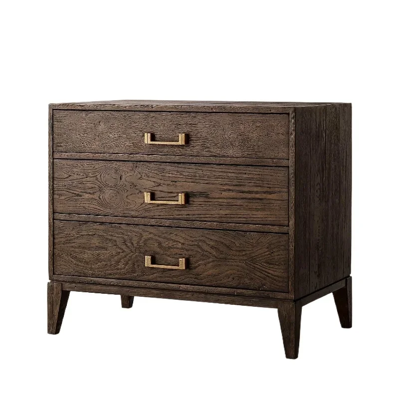 

Solid wood bedside table Modern simple bedside table Bedroom light luxury all solid wood storage Small cabinet