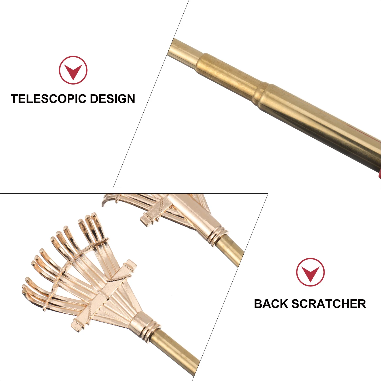 3Pcs Telescoping Back Scratcher Multifunctional Scratching Stick Extendable Itch Relief Massager Scratching Stick