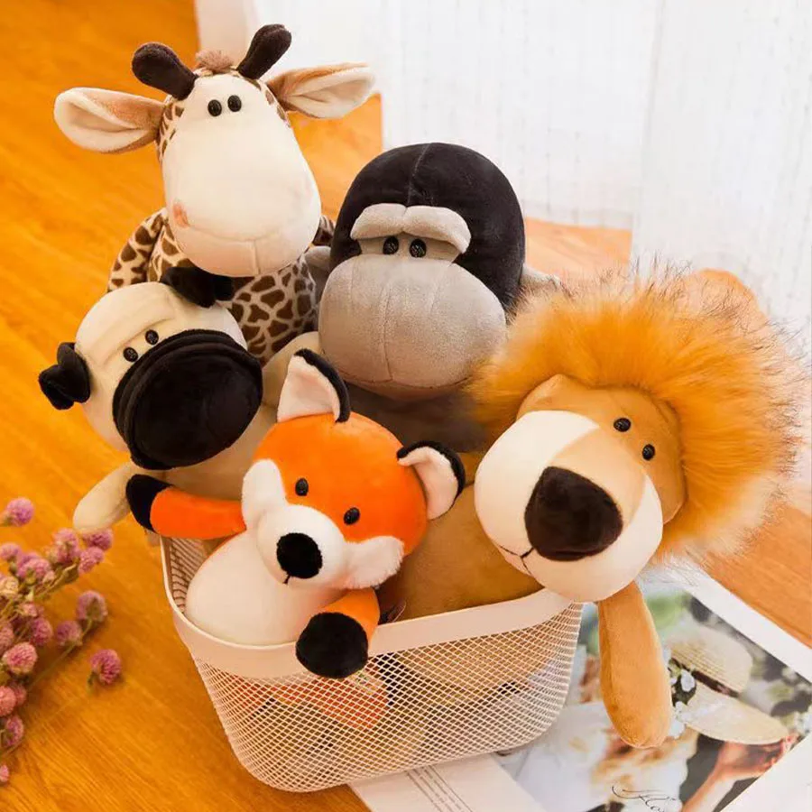 

Плюшевая игрушка 25 см: Мультяшные лесные животные (Тигр, Лев, Слон, Зебра, Лиса) – Подарок на День Рождения для детей