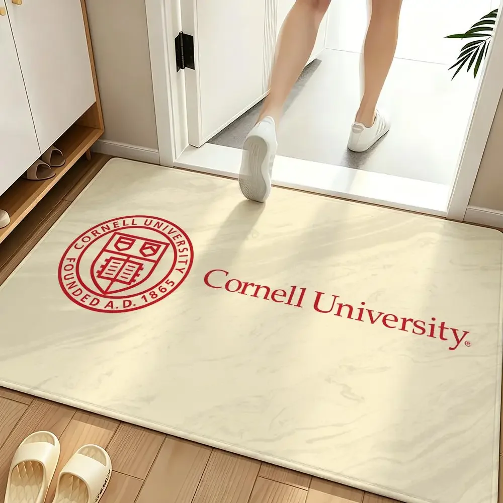 Education C-Cornell U-University Floor Mat Soft Flannel Entrance Door Mat Non Slip Absorbent Bathroom Bedroom Floor Rug