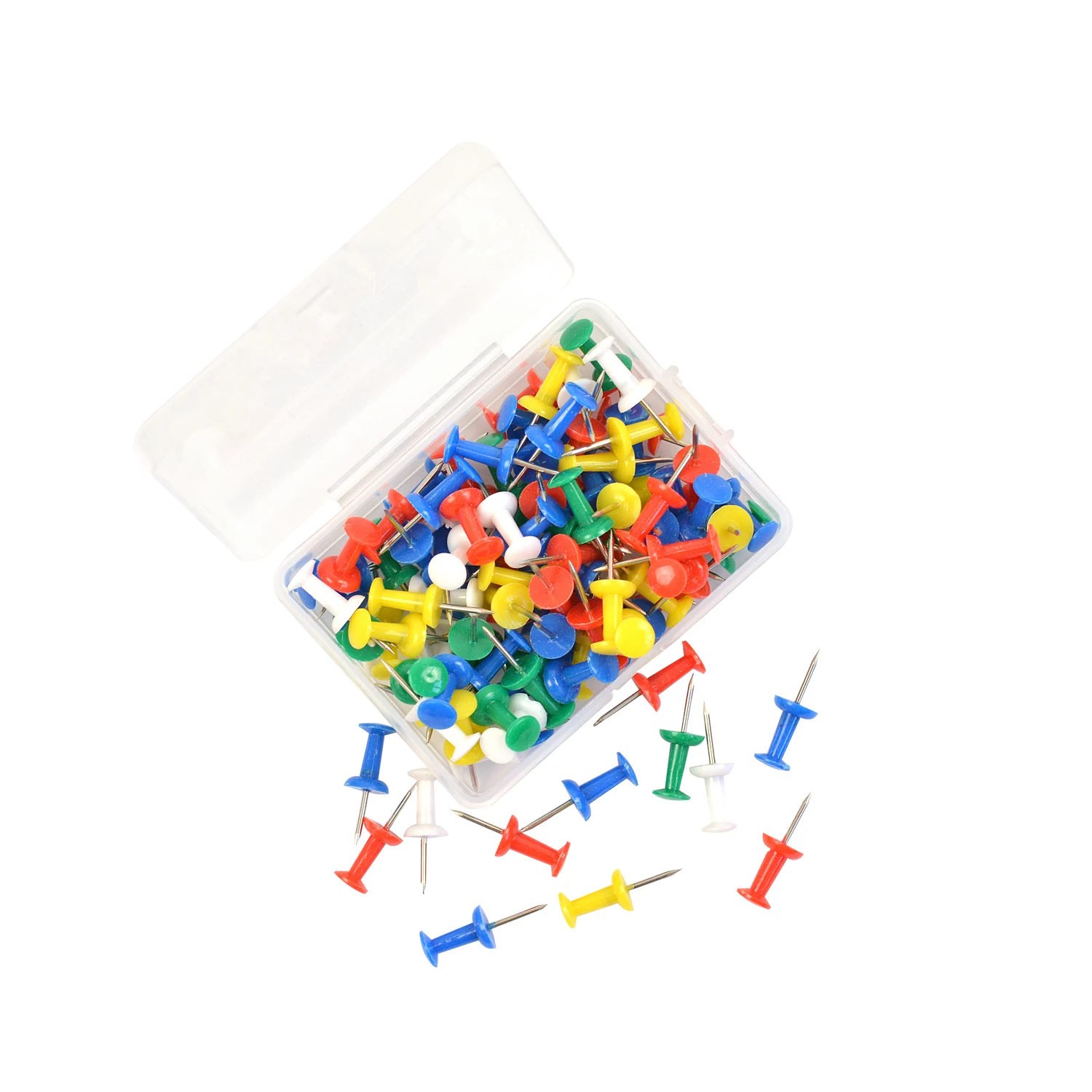 100 Pcs Multicolor Thumbtack Pins Office Drawing Pins for Photo Wall Map Push Pins Mannequin Head Type Sewing Hair DIY Tool