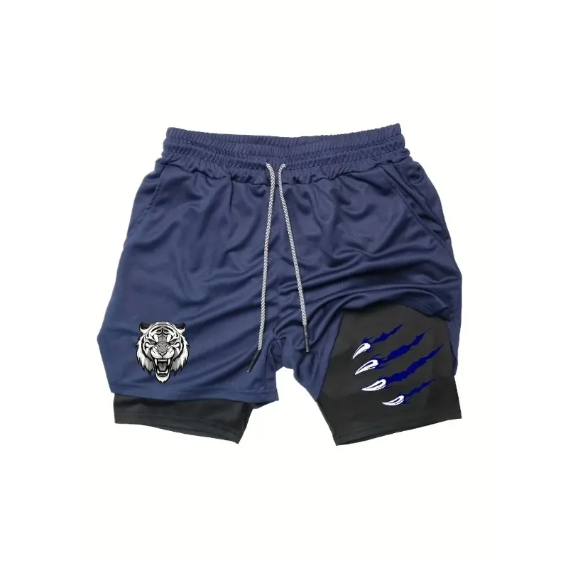 Men's Quick-Dry Breathable Athletic Short Mesh New Panels Machine Washable for Running Gym 2-in-1 Training with Fitness Pockets