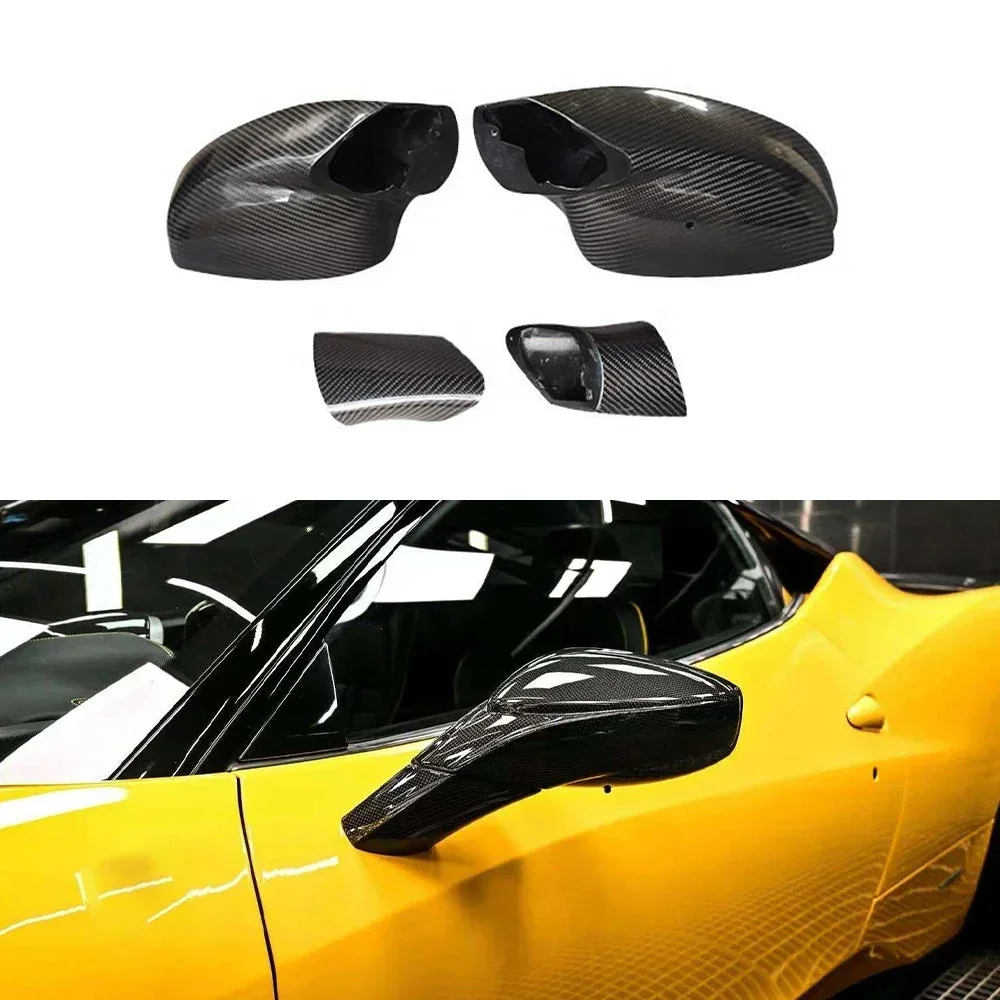 

New! For Ferrari 458 488 F8 Genuine Dry Carbon Fiber Modified Rearview Mirror Housing Reverse Mirror Cover Reflector Replacement