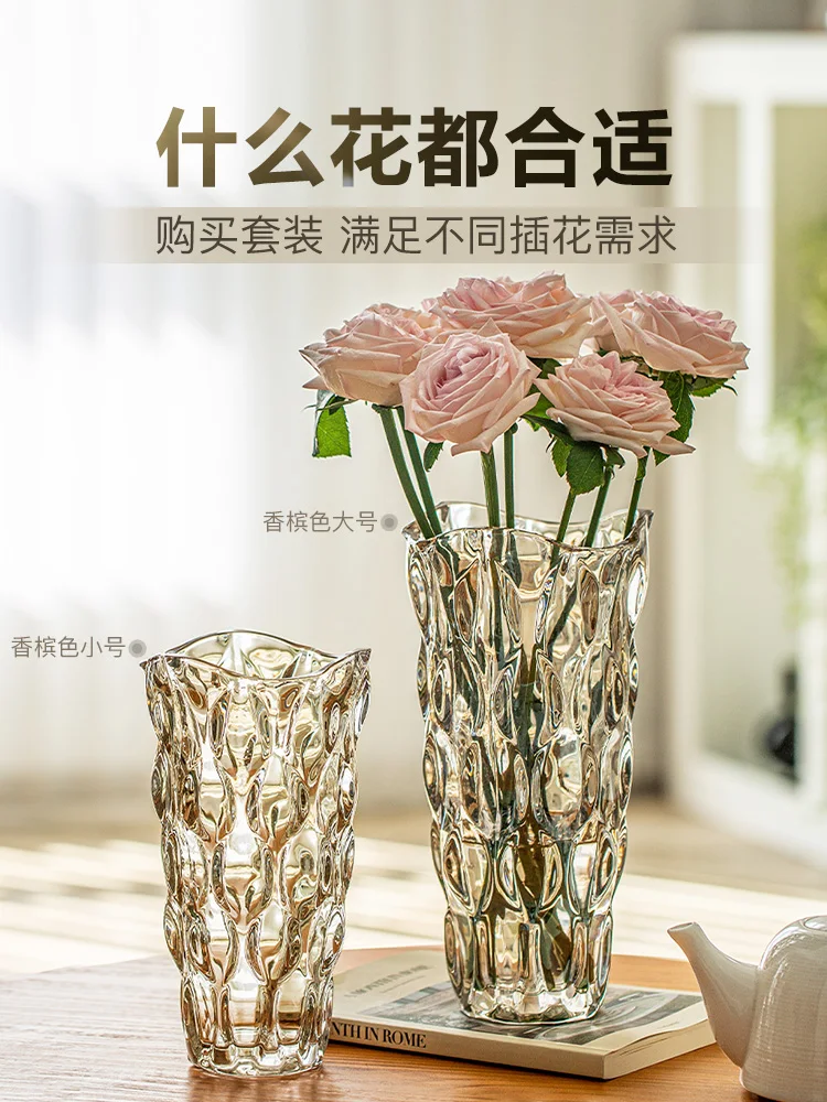 

Exquisite and Aesthetic Vases Ornaments Flowers Arrangement Luxury Crystal Glass Bottles Ins Style Flowers Hydroponics Artware