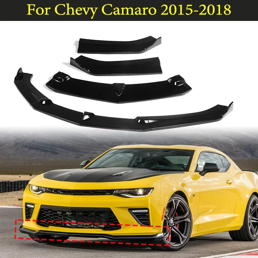 For Chevy Camaro 2015 Accessories 2016 2017 2018 Front Bumper Lip Diffuser Body Kit Splitter Spoiler Aprons Cover Guard Trim