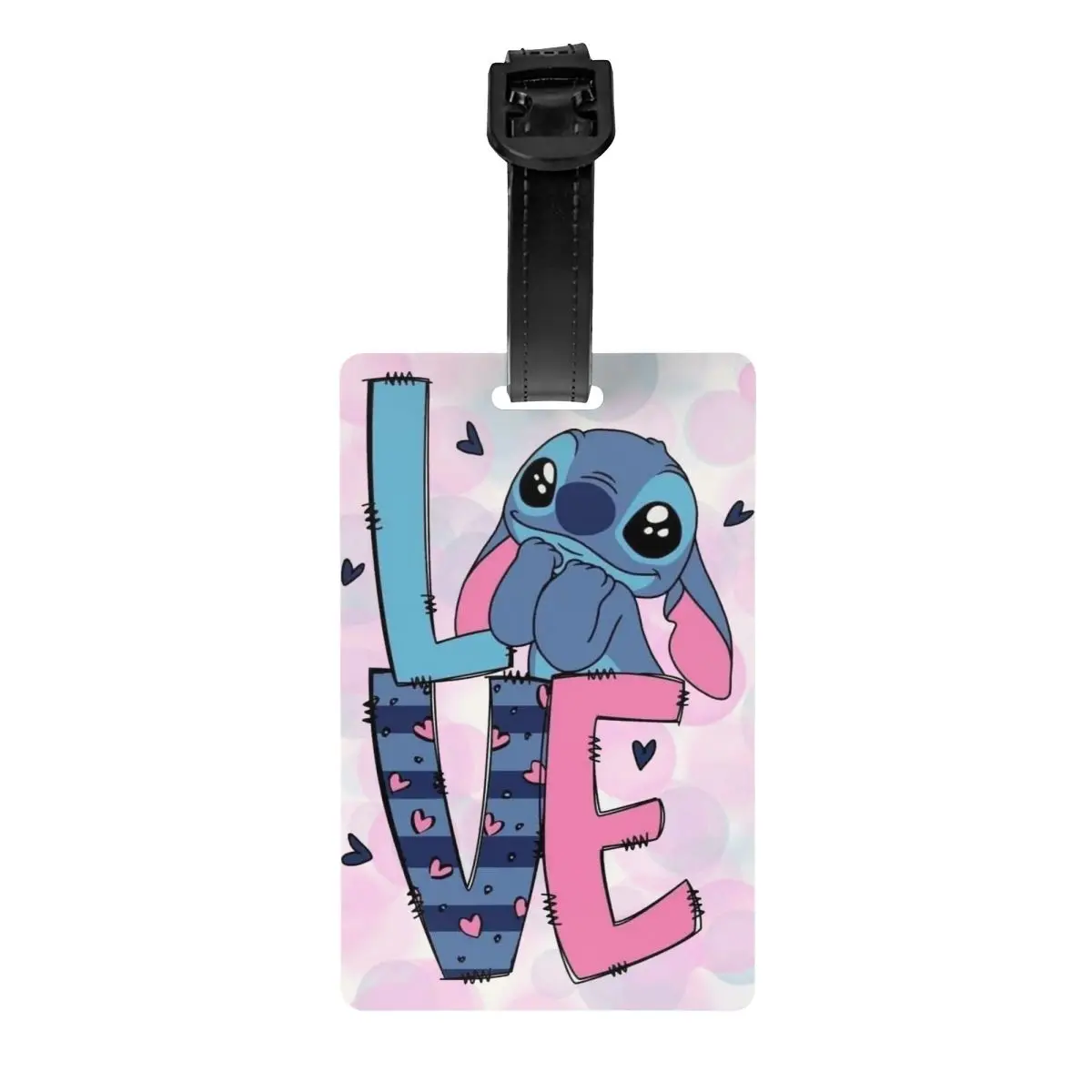 Etichetta personalizzata per bagagli Stitch Love per etichetta identificativa per copertura privacy valigia da viaggio