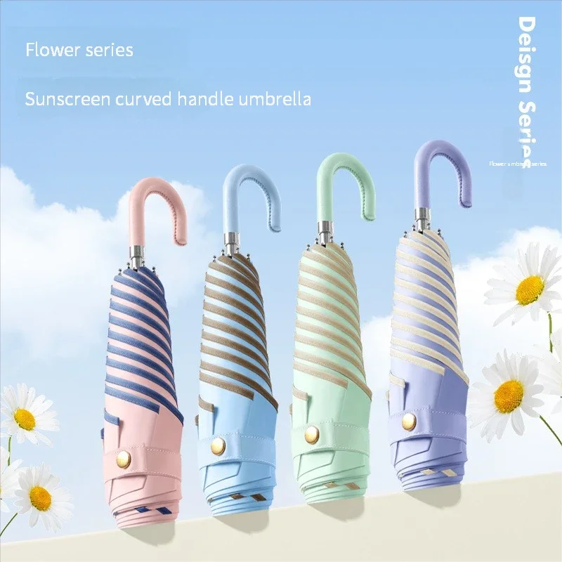 

Зонт с пятикратным сложением, с милым цветочным принтом, для солнечной и дождливой погоды, из винила, с защитой от ультрафиолета, женский, размер M