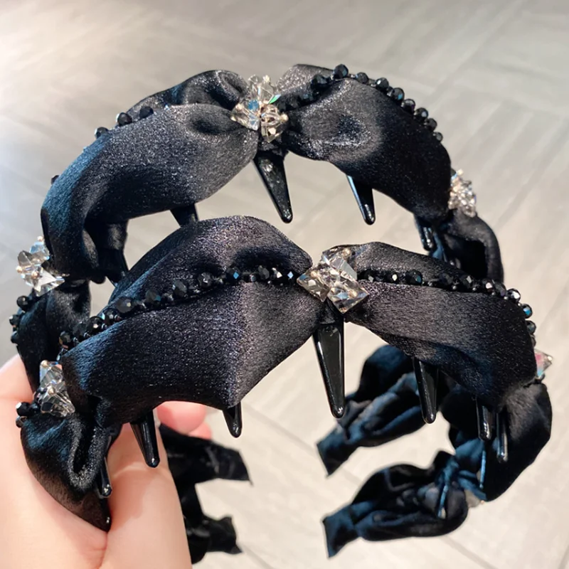 

Корейский роскошный ободок для волос с хрустальными бусинами, универсальная повязка для умывания, заколка для волос, женские аксессуары для волос и головные уборы