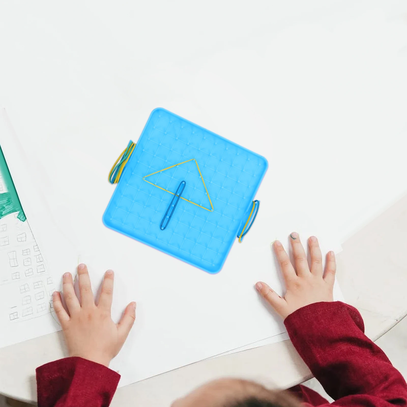 

4 Pcs Geoboard Mathematics Teaching Aids Double Sided Graphics Board Pattern Blocks Kids Pegboard Toy Math Educational Tool