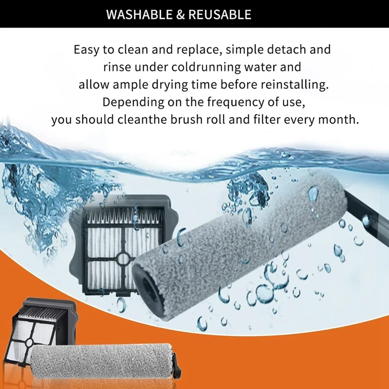 Kit de pièces de rechange pour aspirateur sans fil Tineco Floor ONE, rouleaux de brosse et livre HEPA, S5, S5, Pro2