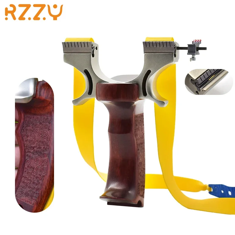 

High-end Wooden Slingshot Stainless Steel Bow Beautiful and Durable Special Buckle Design Fast Shooting Cloud Pattern Sling