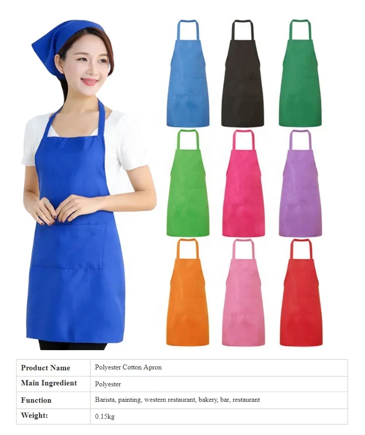 Restaurant and Hotel Supplies Polyester Restaurant Apron Sublimation Kitchen Cleaning Cooking uniform Polyester Waitress Apron