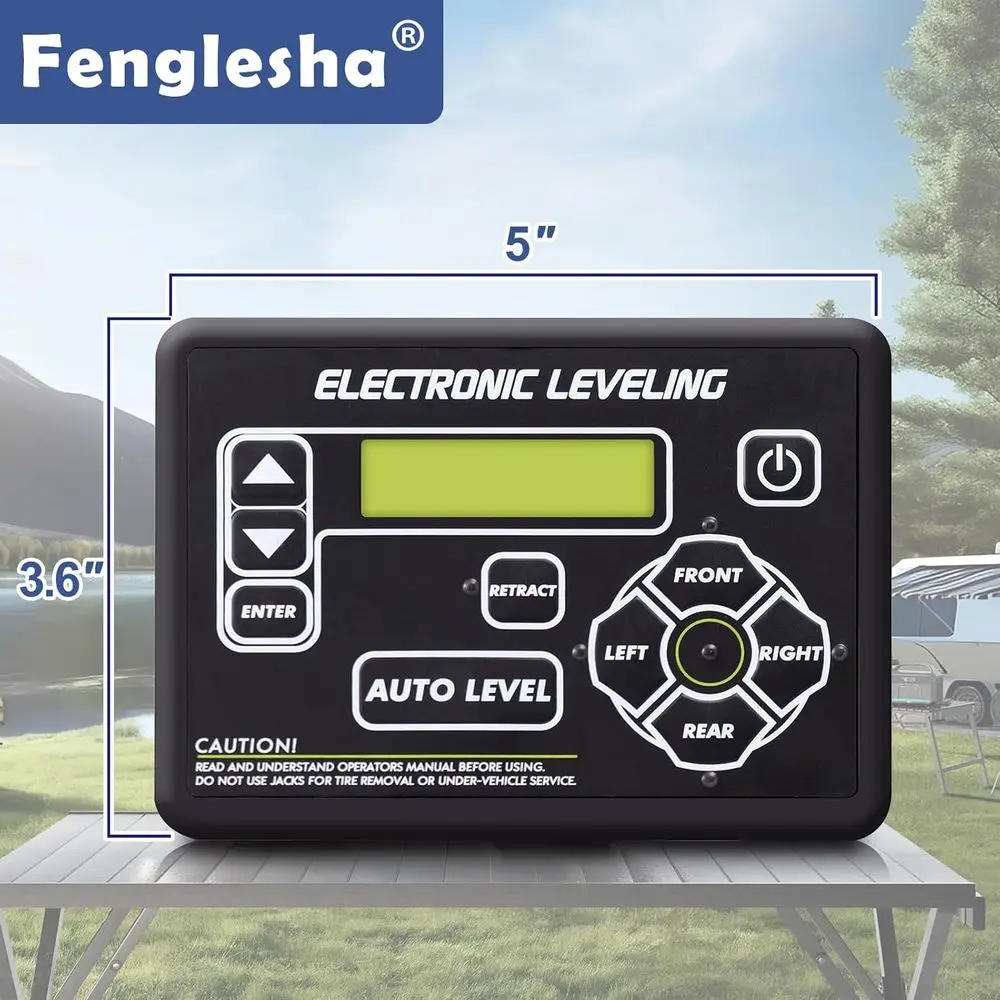 421484 لوحة اللمس RV نظام تسوية العجلة الخامسة ومقطورة السفر - مع زر التسوية التلقائية المتوافقة مع الأرض C