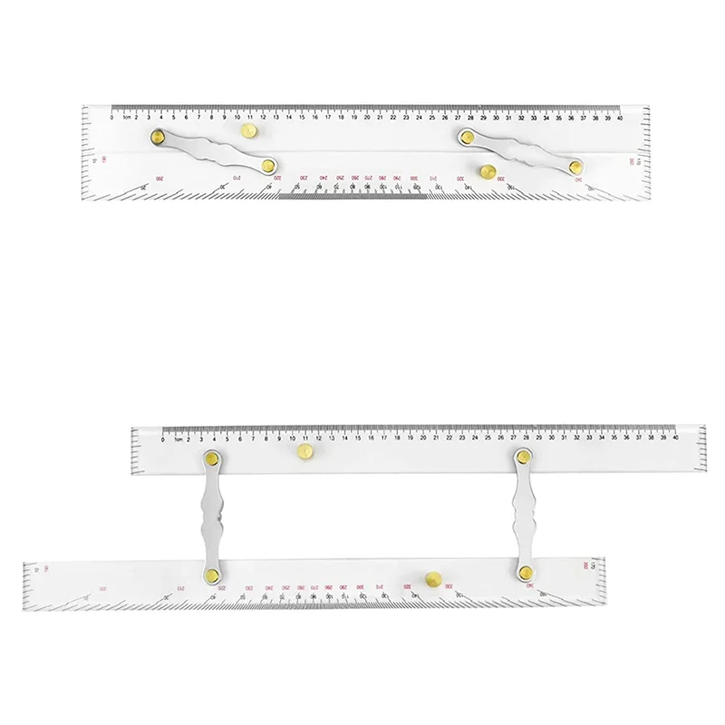 Marine Parallel Ruler Clear Scales, Mapping Points to Pull Parallel Ruler 450MM, Nautical Charts Parallel Ruler for Boat Vogue
