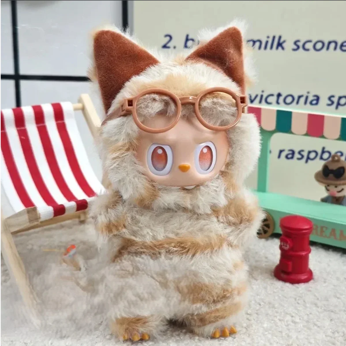 Conjunto de mono de felpa para Ropa Labubu de 17cm, Mini Ropa para muñeca, mono de monstruo Animal multicolor, Ropa para el hogar, accesorios de moda