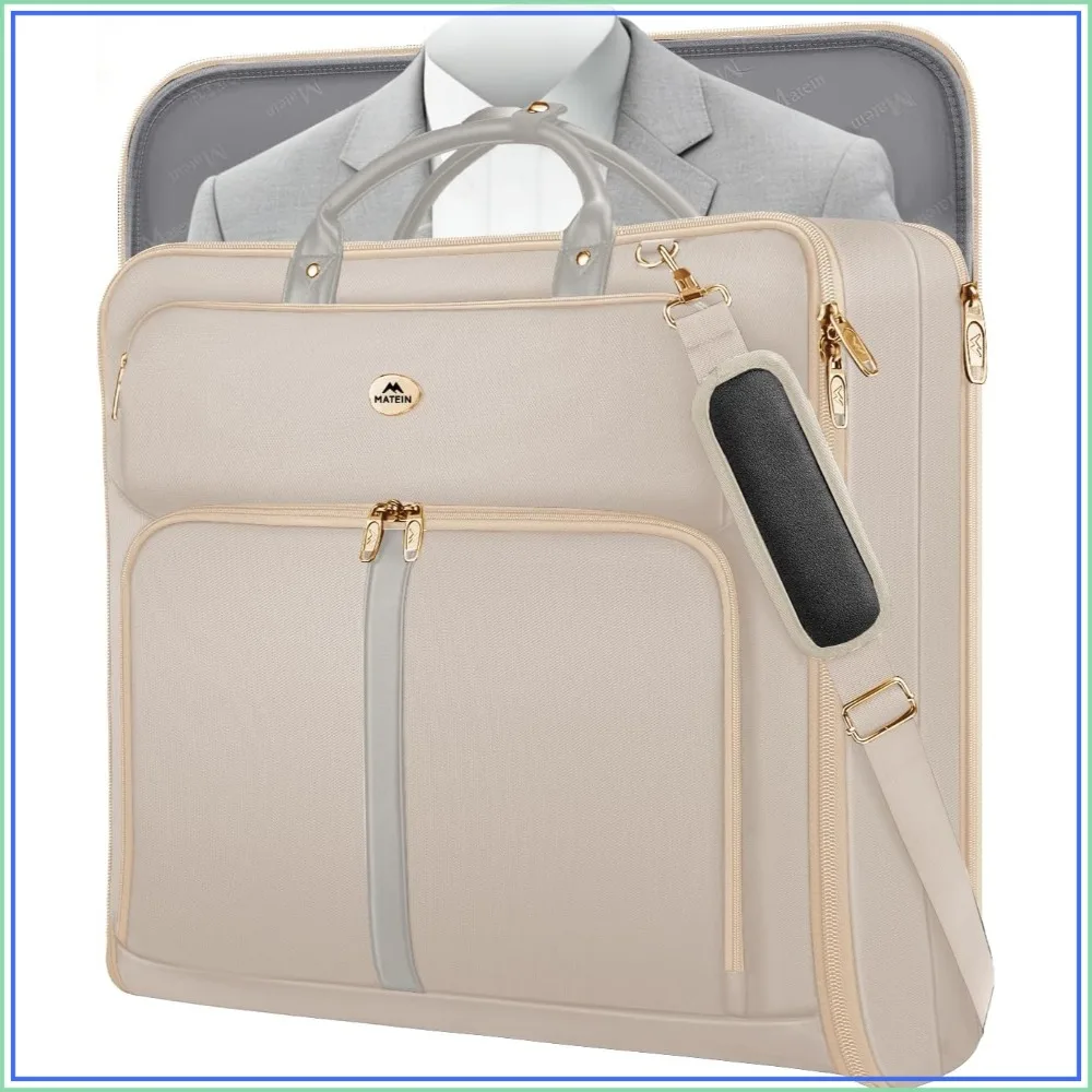 

Large Garment Bags for Travel, Holds Up to 7 Suits, Foldable Suit Carrier with Strap, Fits 17.3" Laptop
