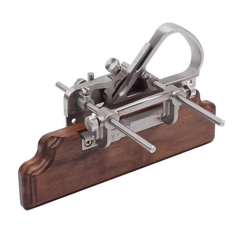 Rabot à main de charrue avec 4 sphères de 3mm, 6mm, 9mm et 12mm, calcul fin, travail rainuré, brochure de rabot/palissandre rouge
