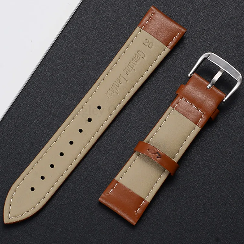 12/13/14/15/16/17/18/19/20/21/22/23/24mm Geunine Leather Watchband Strap for Huawei Watch Gt3/Gt2 42mm 46mm SmartWatch Bracelet