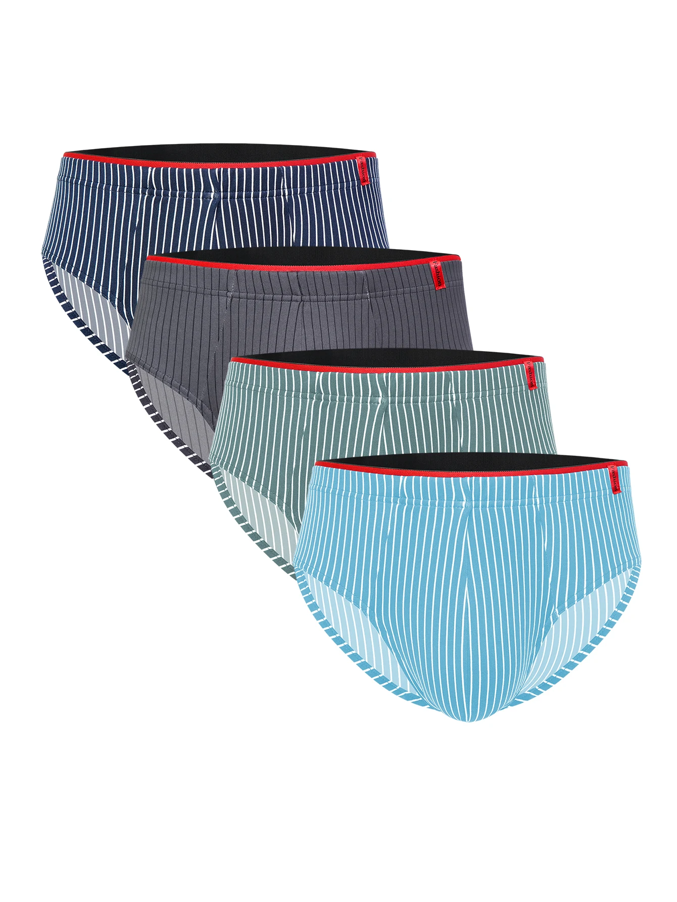 

4pcs Sexy Men Striped Underwear Mid-rise Men's Briefs Breathable Seamless Sports fashion Teenagers Panties XS-L