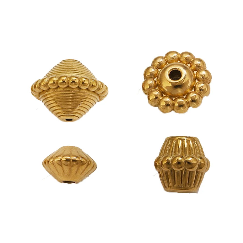 5 Stück Edelstahl-Abstandshalter in Goldfarbe für Handarbeiten, Halsketten, Armbänder, Schmuckherstellung, Bastelbedarf – Detail 4