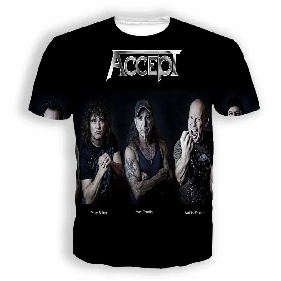 New Fashion Women/Men's 3D Print  Accept  Band  Casual T-shirts Hip Hop Tshirts Harajuku Styles Tops Clothing    V1