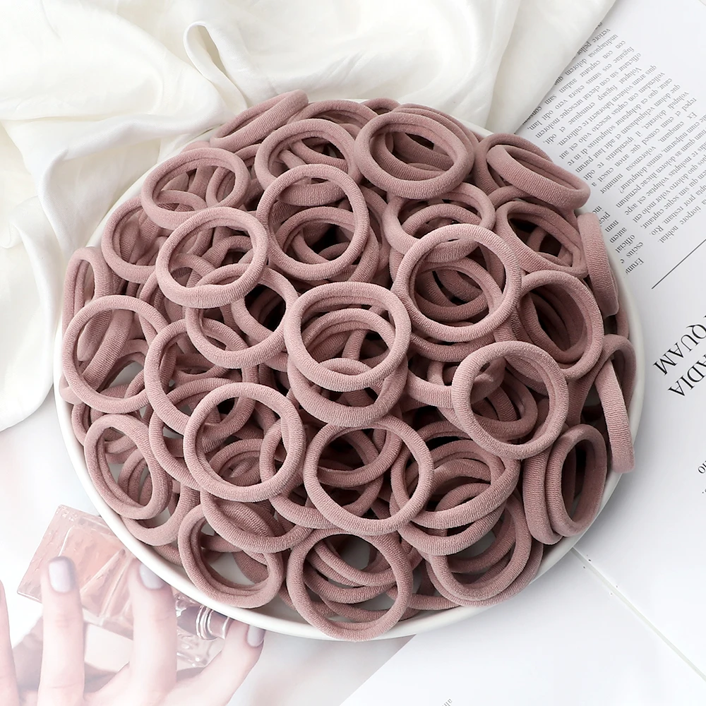 50 Teil/los Mädchen Bunte Nylon Elastische Haarbänder Frauen Grundlegende Gummiband Stirnband Scrunchie Kinder Pferdeschwanz Halter Haar Zubehör – Detail 13