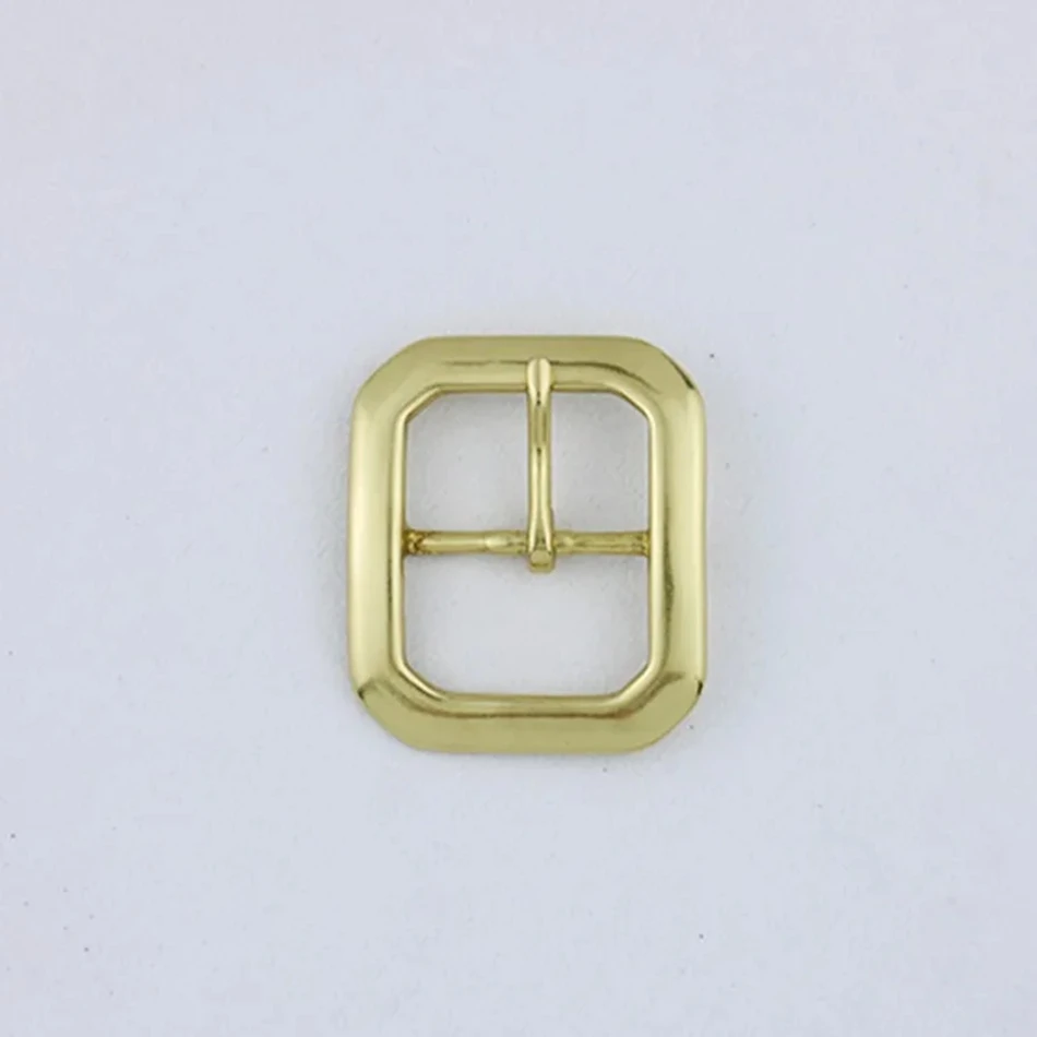 Leather Craft DIY Leather Hardware Solid Brass Corner Center Rod Belt Buckle Waist Belt Buckle Hand-Sewn Leather Metal Buckle