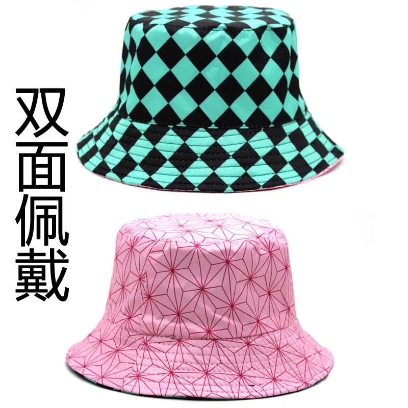 Demon Slayer Anime Printed Bucket Hat Japanese Style Casual Sun Hat