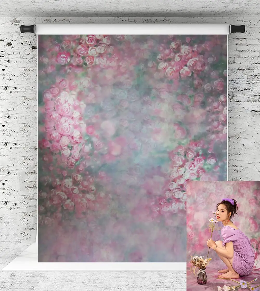 

Floral Backdrop for Photography Fabric Portrait Background Watercolor Flower Photo Backdrop Adult Kids Birthday Photography Prop