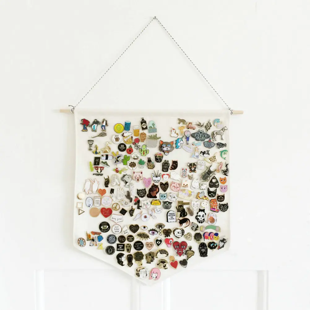 2Pcs Wall Display Banner Enamel Pin Organizer for Pins Patches Badge Storage Decorative Wall Hanging Enamel Pin Banner